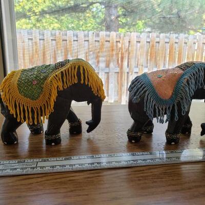 Lot 79: (2) Wood Elephants