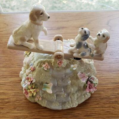 Lot 80: Doggie See-Saw Music Box