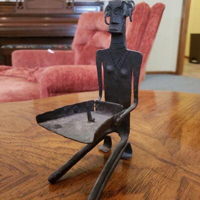 Lot 81: Tribal Metal Candleholder