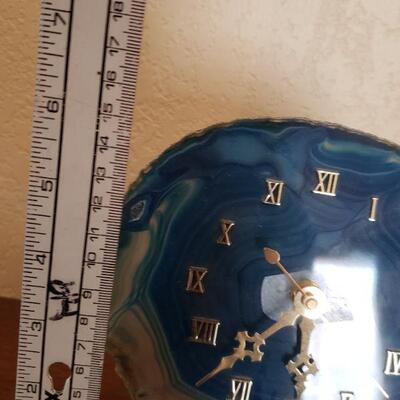 Lot 85: Blue Polished Sliced Geode Clock 