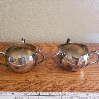 Lot 93: Three Handled Oneida Sugar & Creamer