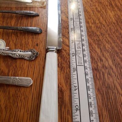 Lot 98: Mix Match Silverplate Spoon and Knife Lot