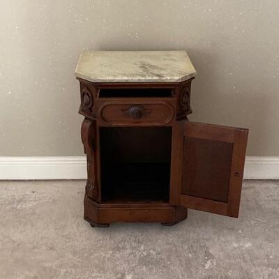 Antique Circa Late 1800â€™s Mahogany Marble Top Table 