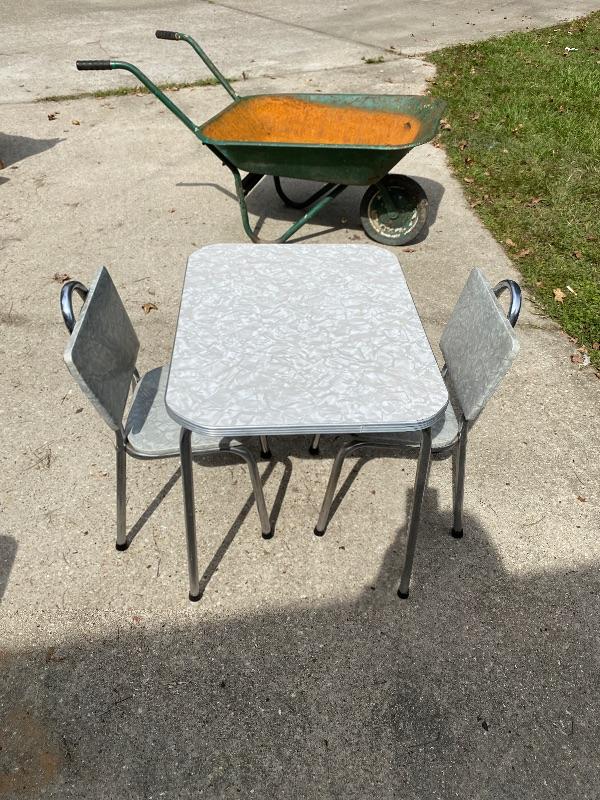 Vintage Childrens Table and Chairs