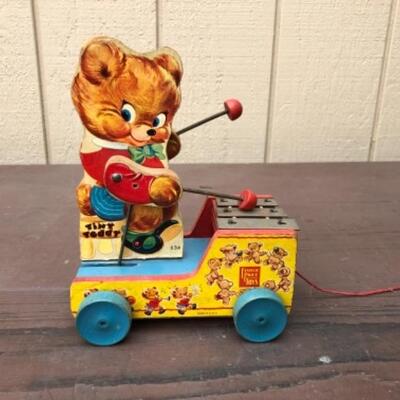 Lot 237: Tiny Teddy #634: Fisher Price Toys, Pull and Plays Xylophone 