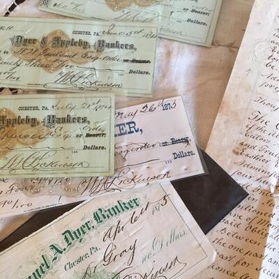 Civil War Era Documents and Confederate $10 Note