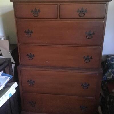 Vintage Solid Wood Tall Chest 31â€ x 18â€ x 48â€h