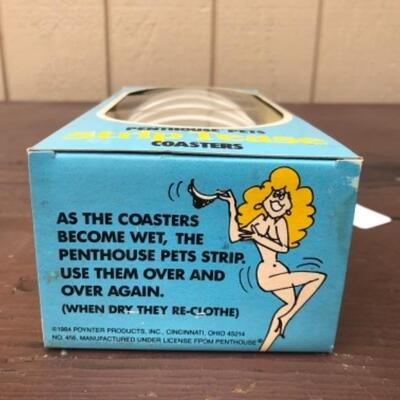 Lot 461: 4 Penthouse Pets Striptease Coasters; Set 1, Boxed