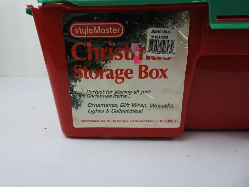 Christmas Storage Box Filled with Ribbon and Gift Boxes | EstateSales.org