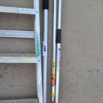 LOT 228. LADDER AND EXTENSION POLES