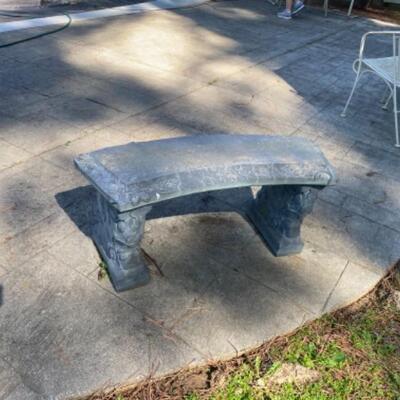 O - 411: Cement Curved 3pc Bench 