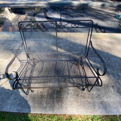 O - 414: Vintage Woodard Wrought Iron Glider Bench 
