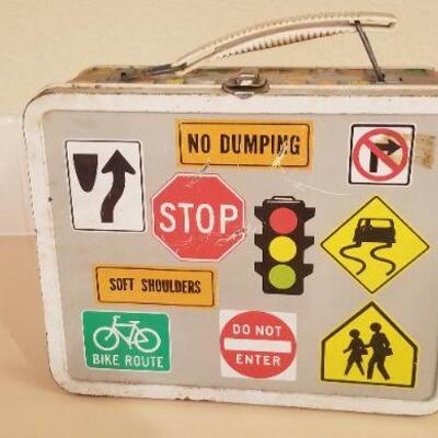 Lot #103: Vintage ROAD SIGN 1960's Lunch Box