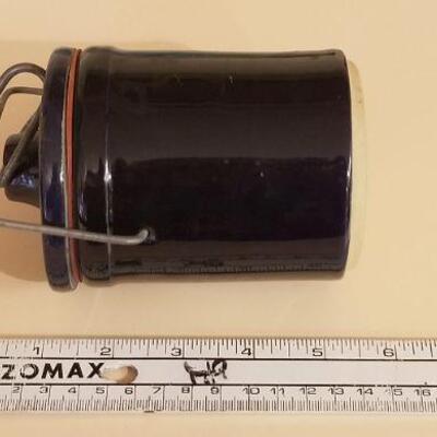 Lot #112: Pair of Vintage Crock Small Containers w/ Lid