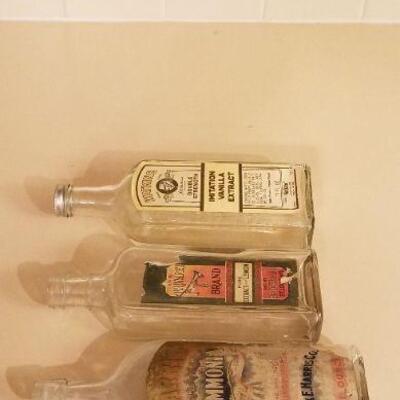 Lot #118: Vintage Group of (3) Glass Bottle Advertising Original Labels 