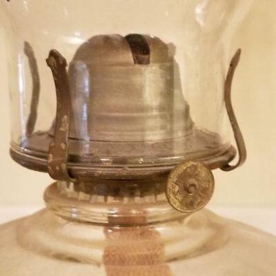 Lot #120: Bundle of Antique Oil Lamps + Glass Shade (ALADDIN + Glass))