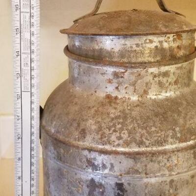 Lot #121: Antique Steel Farmhouse Milk Can/Jug