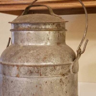 Lot #121: Antique Steel Farmhouse Milk Can/Jug