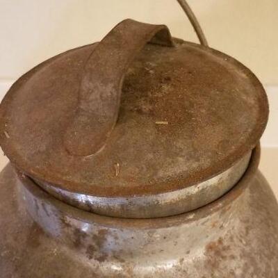 Lot #121: Antique Steel Farmhouse Milk Can/Jug