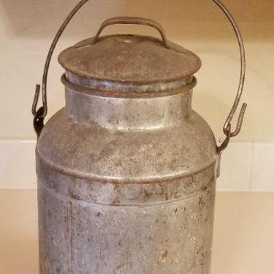 Lot #121: Antique Steel Farmhouse Milk Can/Jug