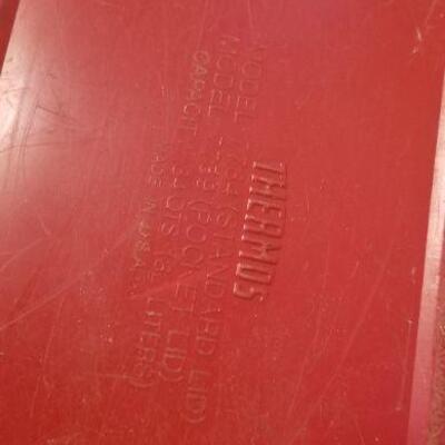 Lot #132: Vintage THERMOS 34 Red Cooler 