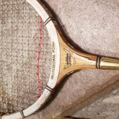 Lot #151: Group of Vintage Badminton, Tennis and Raquetball Rackets