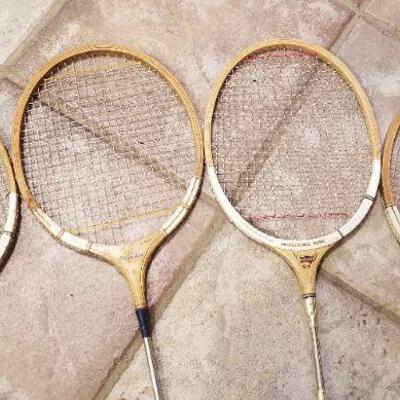 Lot #151: Group of Vintage Badminton, Tennis and Raquetball Rackets