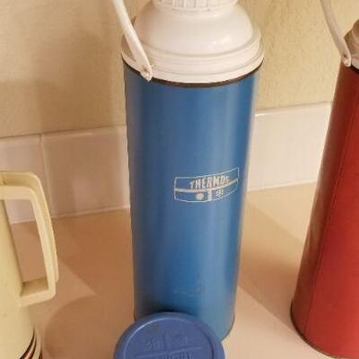 Lot #162: Group of (3) Vintage Mid Century Modern Thermos Style Containers 