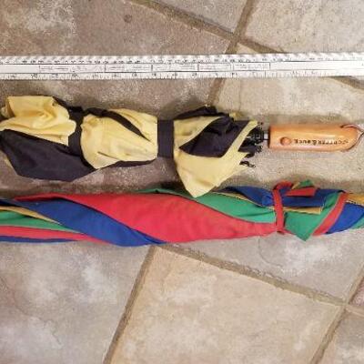 Lot #163: (2) Vintage Colorful Umbrellas 