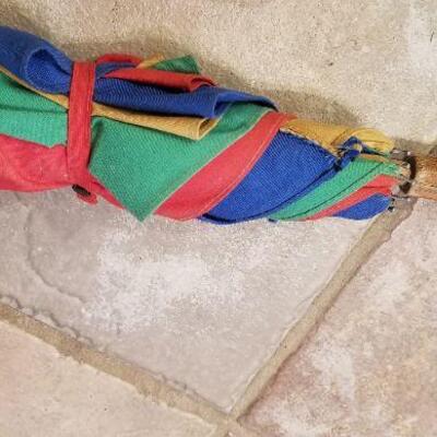 Lot #163: (2) Vintage Colorful Umbrellas 