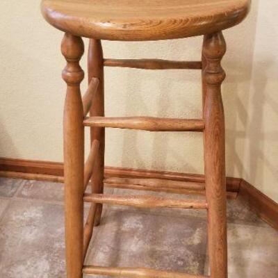Lot #169: Vintage 28" Tall Wood Stool