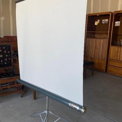 Vintage movie projector screen with stand 