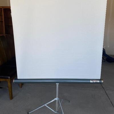 Vintage movie projector screen with stand 