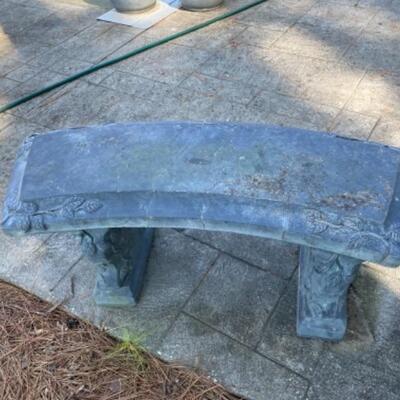 O - 436: Cement Curved 3pc Bench 