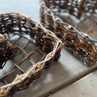Rustic heart woven baskets 