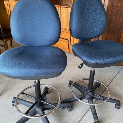 Pair bar height office chairs 