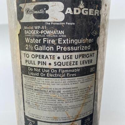 Vintage Badger Water Fire Extinguisher (E)