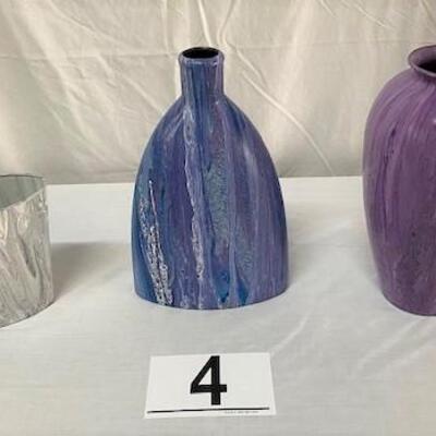 LOT#H4: Trio of Acrylic & Resin Vases