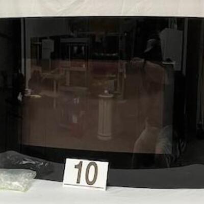 LOT#H10: Contemporary Curved Glass Electric Fireplace w/ Remote