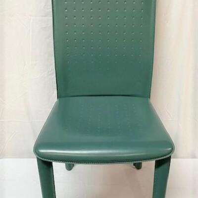 LOT#D19: Teal Italian Leather Chair by Arper