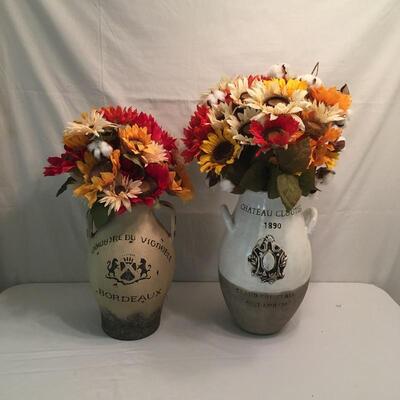 Lot 10 - French Carafes with Floral Arrangements