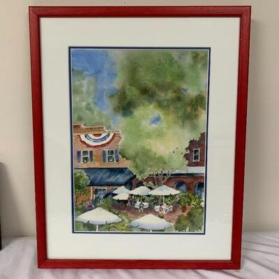 Lot 99 - Pair of Watercolor Town Scenes