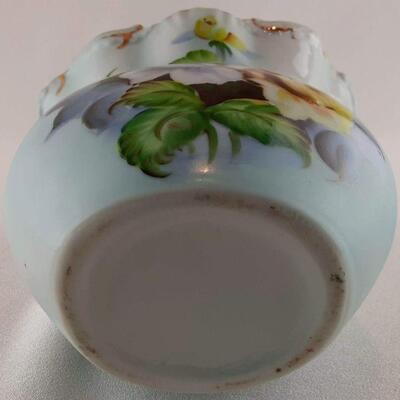 Wide Mouth Floral Porcelain Vase