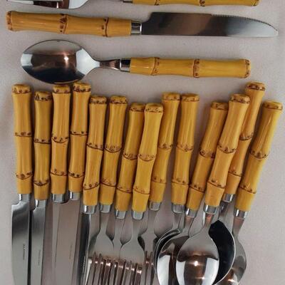 6 place Faux Bamboo Tableware