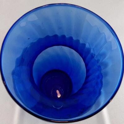 Cobalt Blue Swirl Vase