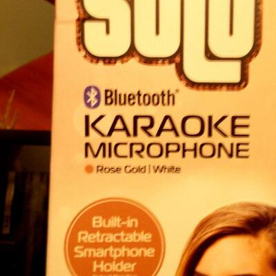 Karaoke Microphone, Showbox Photo Viewer, and Unique Artisan Made Nutcracker