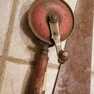 Lot #171: Group of Vintage Hand Saws and Drill Press