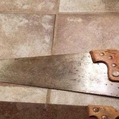 Lot #171: Group of Vintage Hand Saws and Drill Press