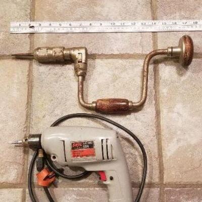 Lot #173: Vintage SKIL 3/8" Drill Corded #584 + Hand Drill
