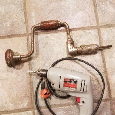 Lot #173: Vintage SKIL 3/8" Drill Corded #584 + Hand Drill